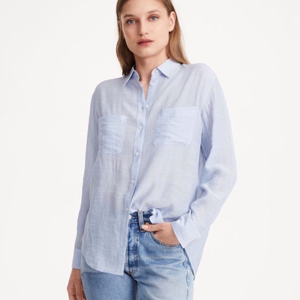 Club Monaco Light Blue Claudia Shirt XS